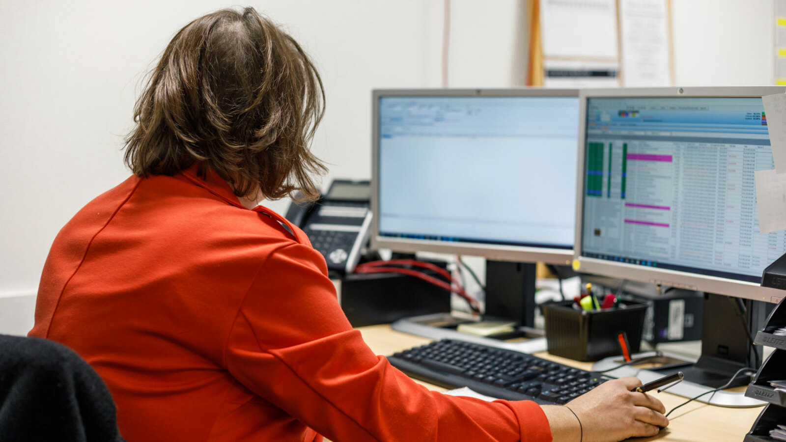 woman working on computer